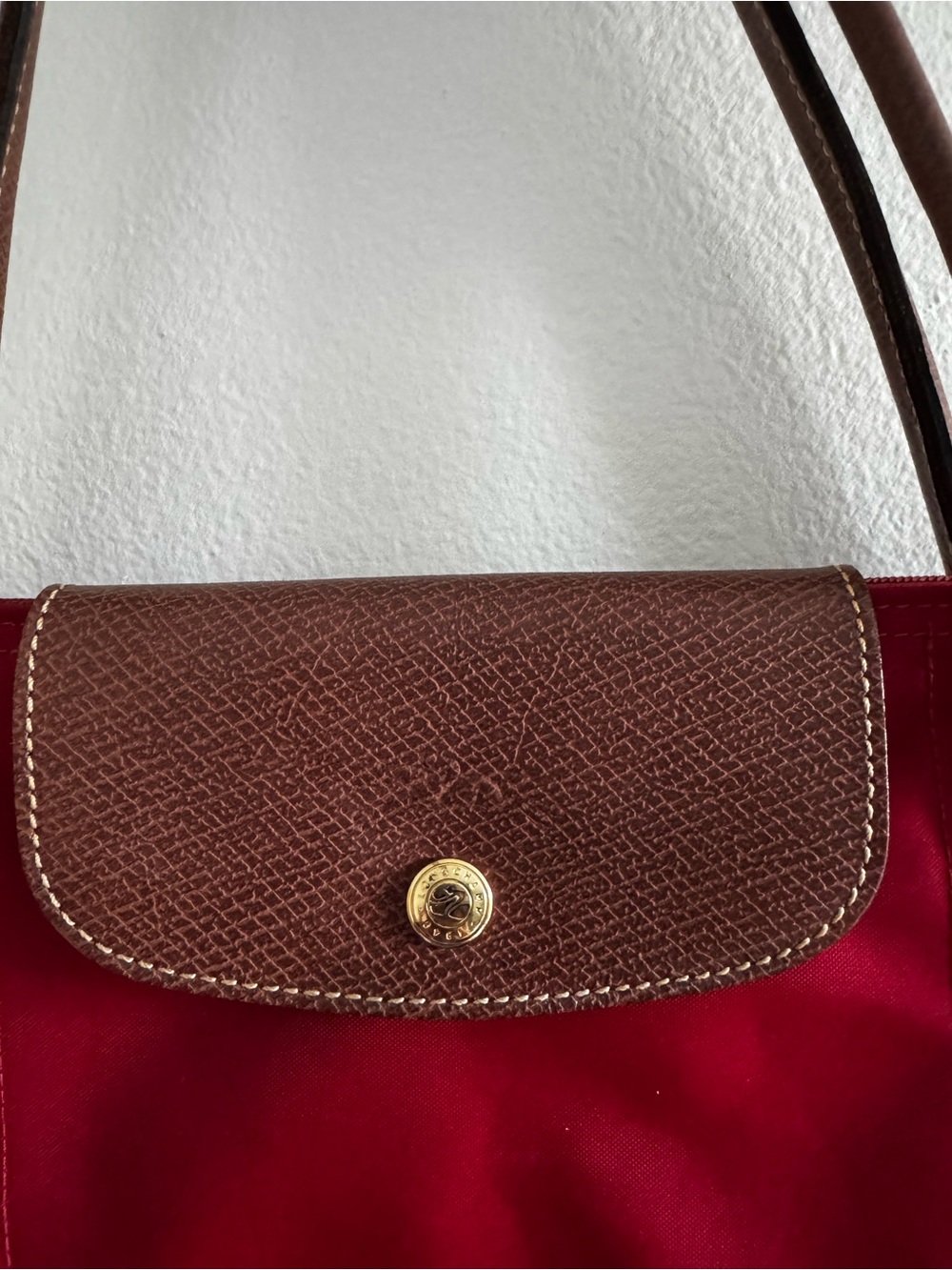 Longchamp Red Le Pliage Shopping Modele Depose Tote Bag - Picture 6 of 13